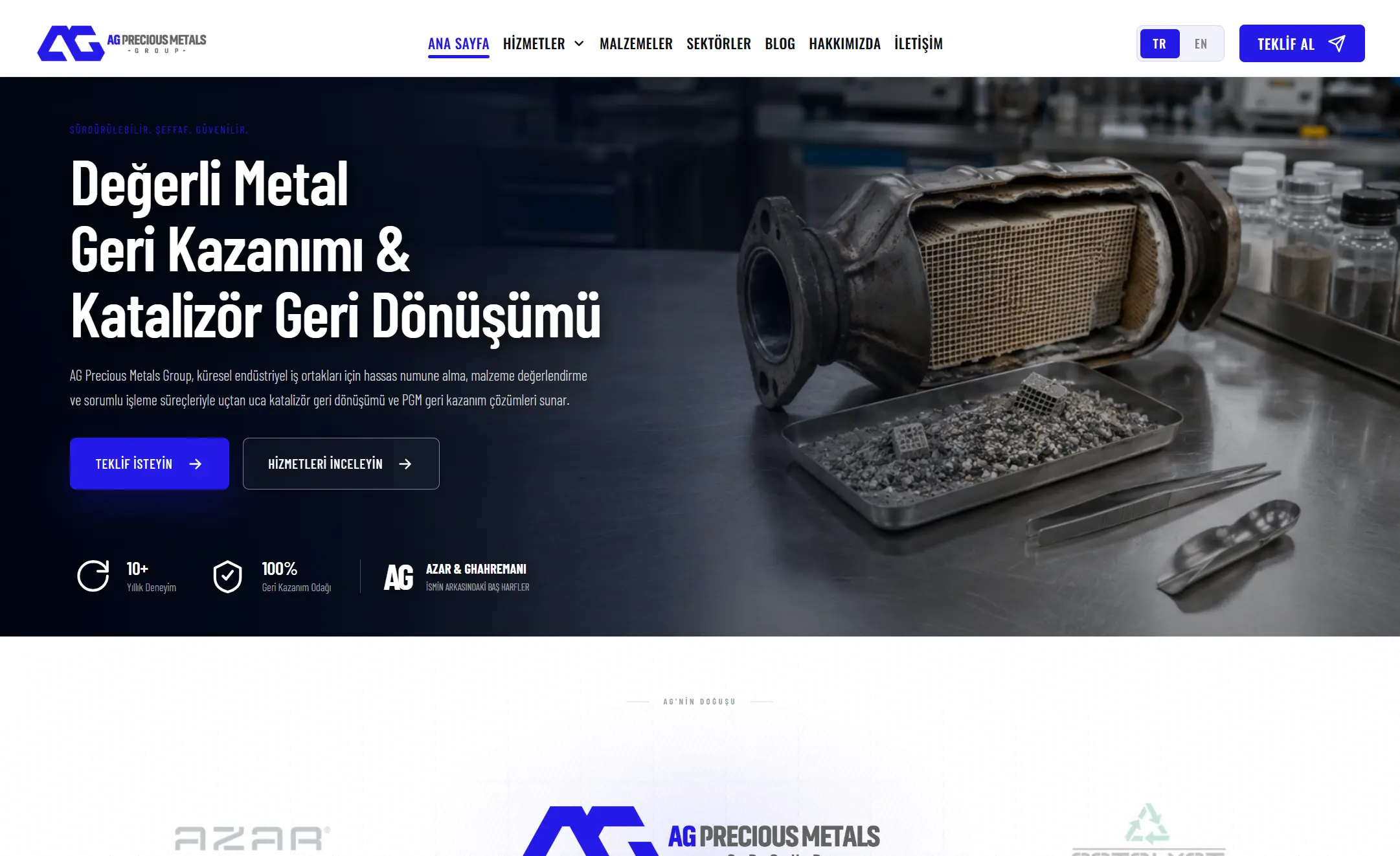 پروژه وب‌سایت AGP Metals